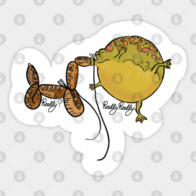 Frog and snake balloon Shrek Sticker TeePublic